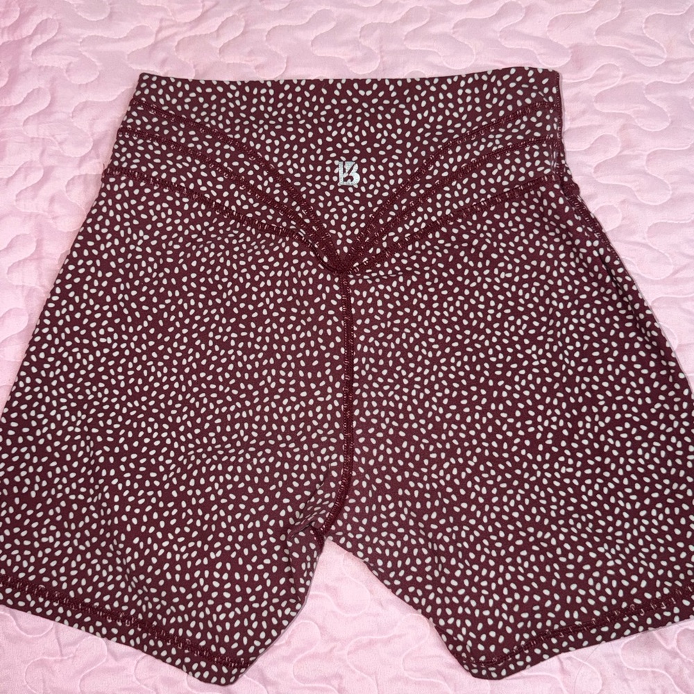 BuffBunny Maroon Patterned Bike Shorts